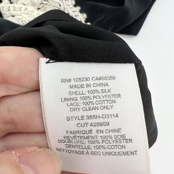 Joie Black Silk Dress With Lace Detail Size XS - Picture 5 of 5